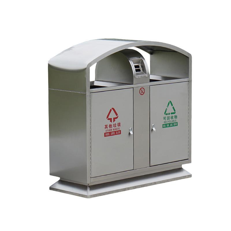 市政室外垃圾箱不锈钢垃圾桶双桶户外小区景区公园分类环卫垃圾箱