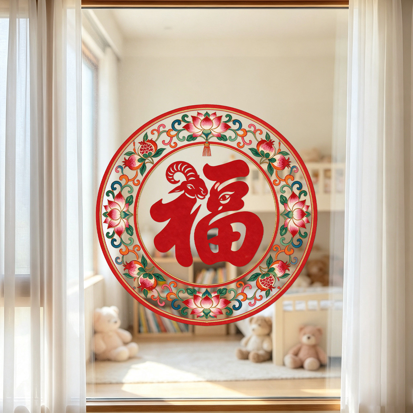 新年布置装饰福字玻璃门贴纸窗花福字/窗花/窗贴