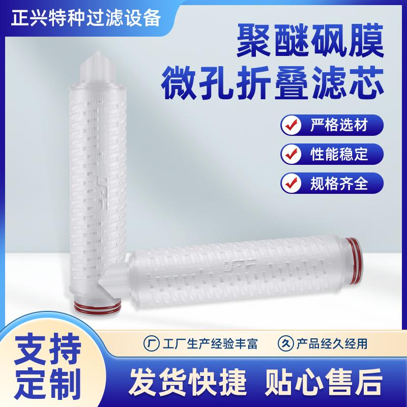 聚醚砜膜微孔折叠滤芯通用净水器酒过滤芯