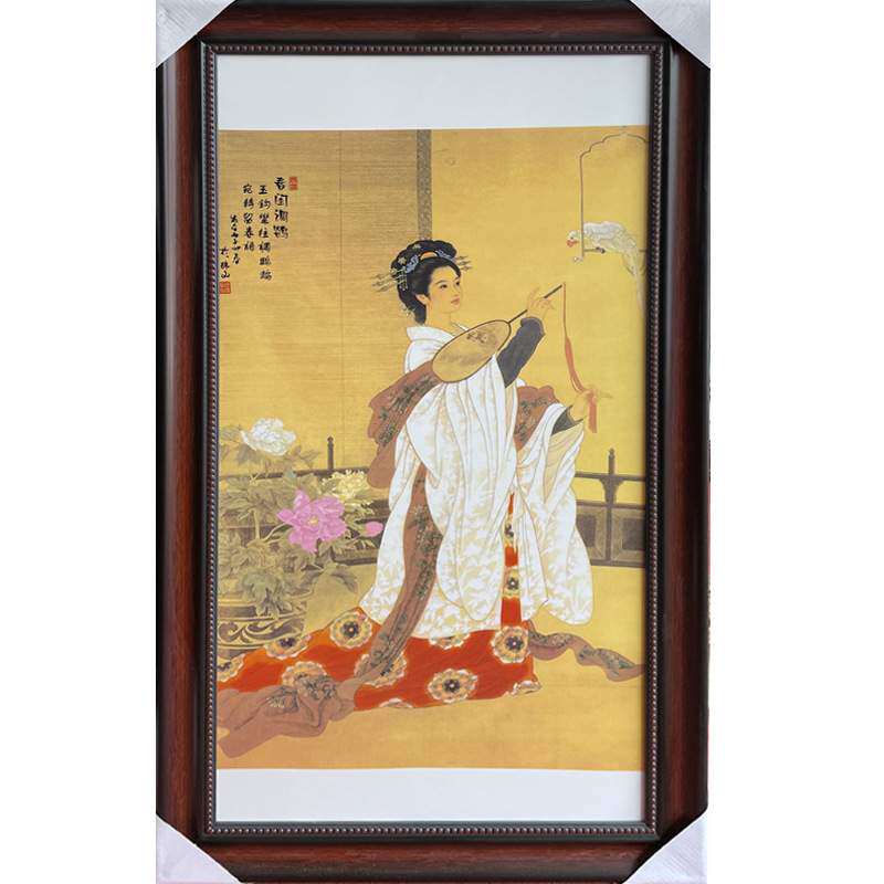 陶瓷中式瓷板画景德镇瓷器过道走廊壁画家居装饰品人物背景画