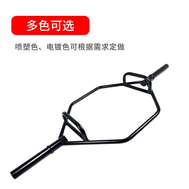 六角大孔杠铃杆家用健身房举重通用耸肩提拉健身器械大环形杠铃杆