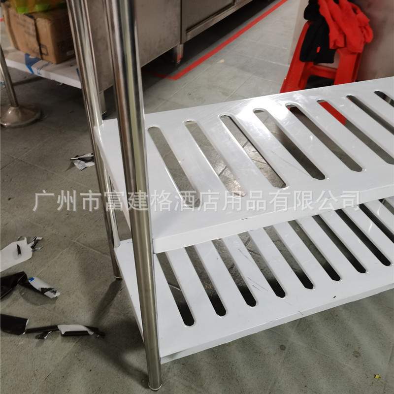 特厚不锈钢置物架四层方管食堂菜架落地层架用品后厨收纳储物架子