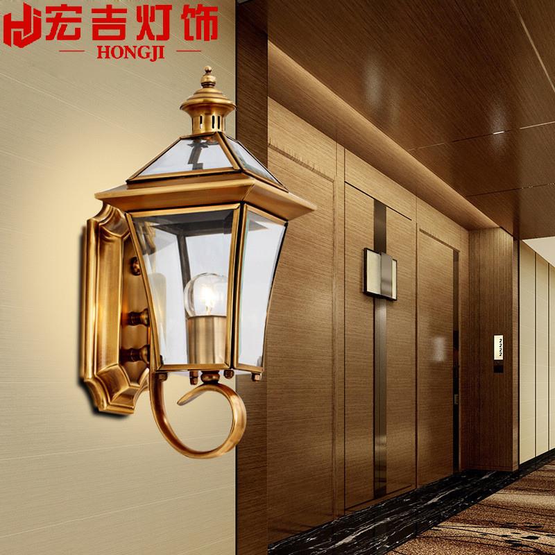 美式户外壁灯全铜墙壁灯阳台室外墙灯户外灯防水庭院灯别墅壁灯具