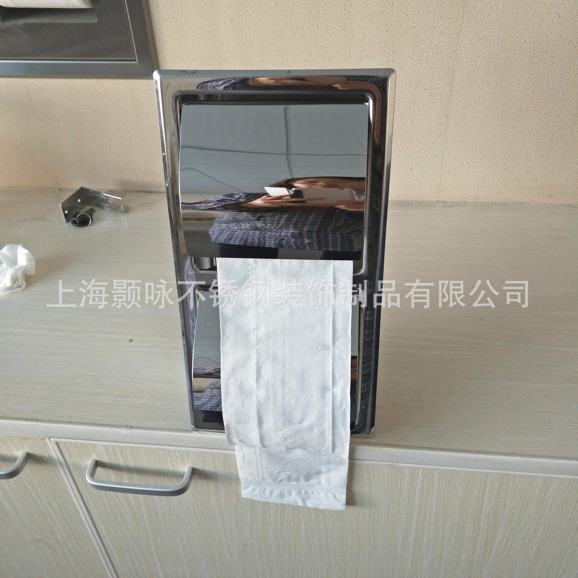 卷纸器公共卫生间家用挂墙式收纳防尘不锈钢圆筒纸巾架子