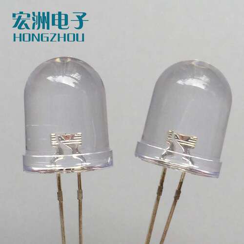 f10高亮发光二极管 10MM圆头无边绿灯      LED灯珠10mm