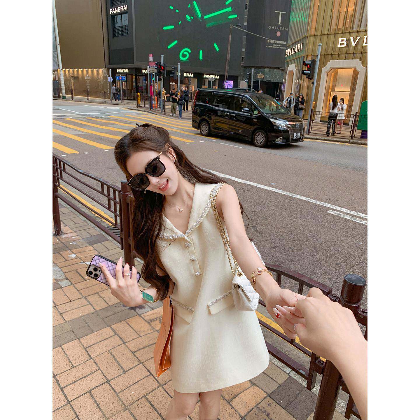 鱼兔子的兔子 小香风无袖洋装女2026夏季新款特别漂亮的小裙子