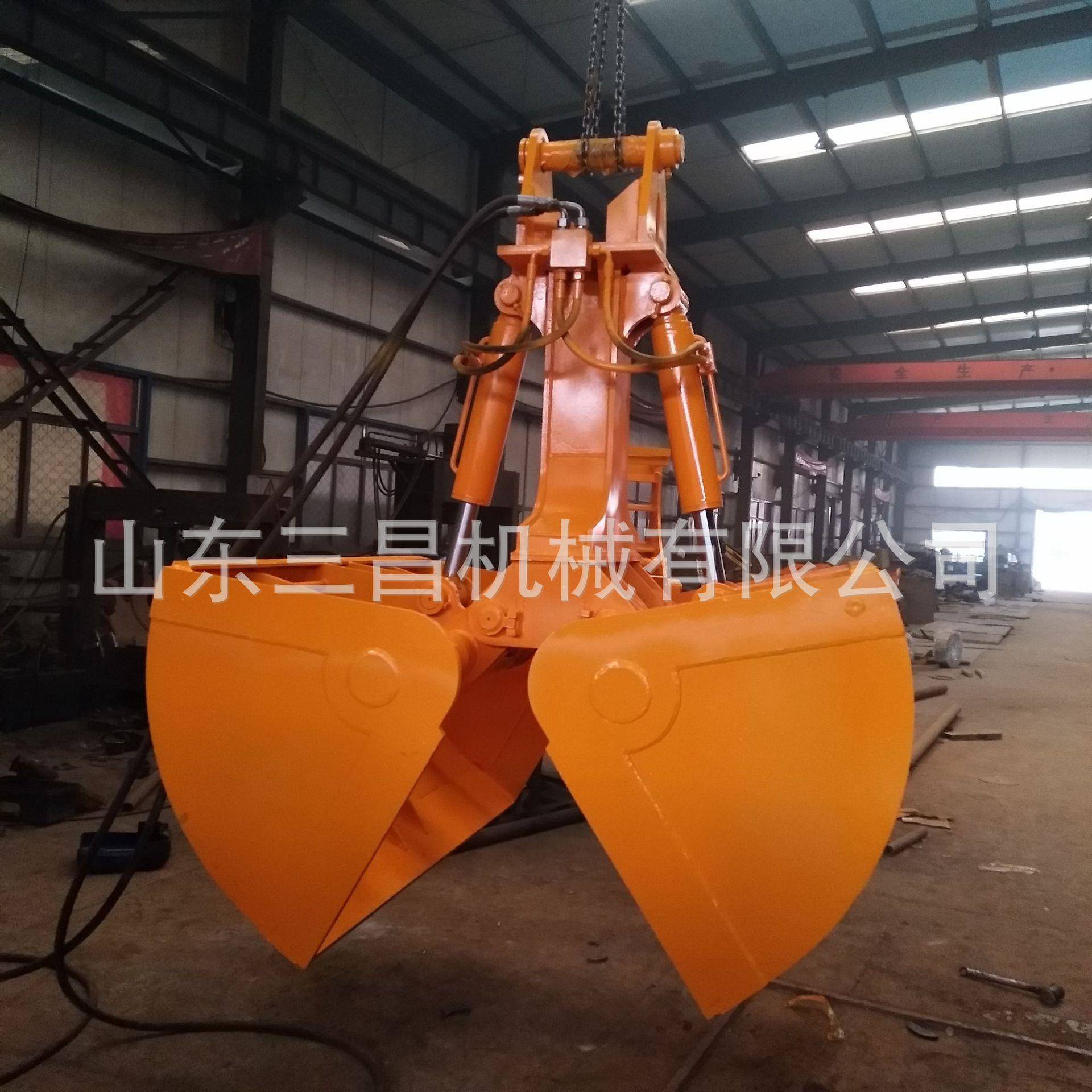 火车卸货挖倔机1方-2方贝型斗卸煤斗挖泥斗液压抓斗贝壳抓斗