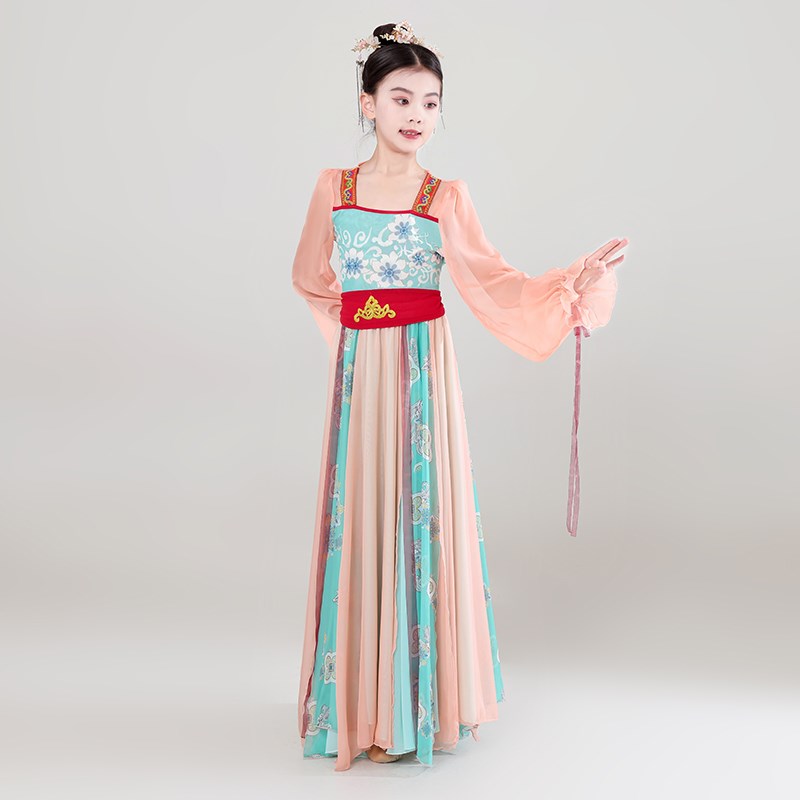 儿童古典舞飘逸纱衣舞蹈服中国风练功服I扇子舞汉唐女童超仙演出