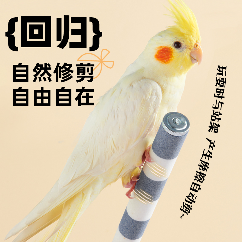鹦鹉磨爪棒磨砂小鸟笼站杆站棍架不锈钢玄凤R牡丹磨嘴牙石用品