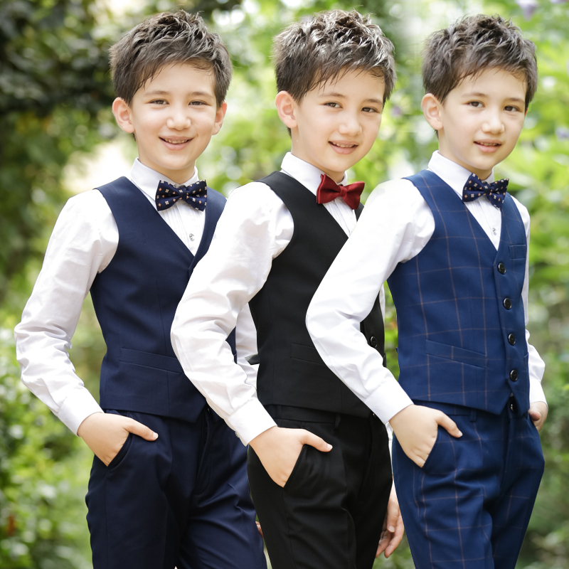 男童礼服马甲套装小花童男孩主持人儿G童西装钢琴表演演出英伦西