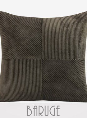 A6L橘色绿色米色复古抱枕拼接橙色沙发靠垫样板间定 制靠枕客厅腰