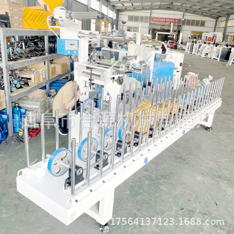 1300木饰面大板包覆机 碳纤维集成墙板铝材覆膜 红外线纠偏包边机