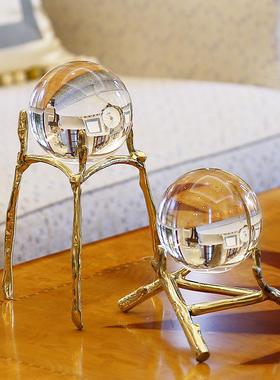 水晶球摆件创意美式客厅电视柜书柜办公室酒柜家居北欧轻奢装饰品