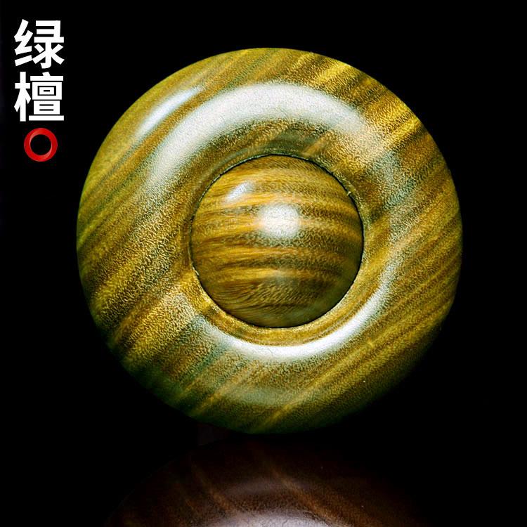 木质时来运转手球木圆形打磨绿檀时来运转手把件