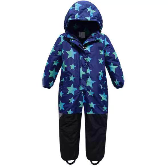 现货热卖防风防水加厚儿童连体滑雪服男女孩棉服