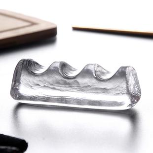 水晶玻璃摆件搁置茶架茶道配件茶夹养壶毛笔笔架托具筷子餐具架子