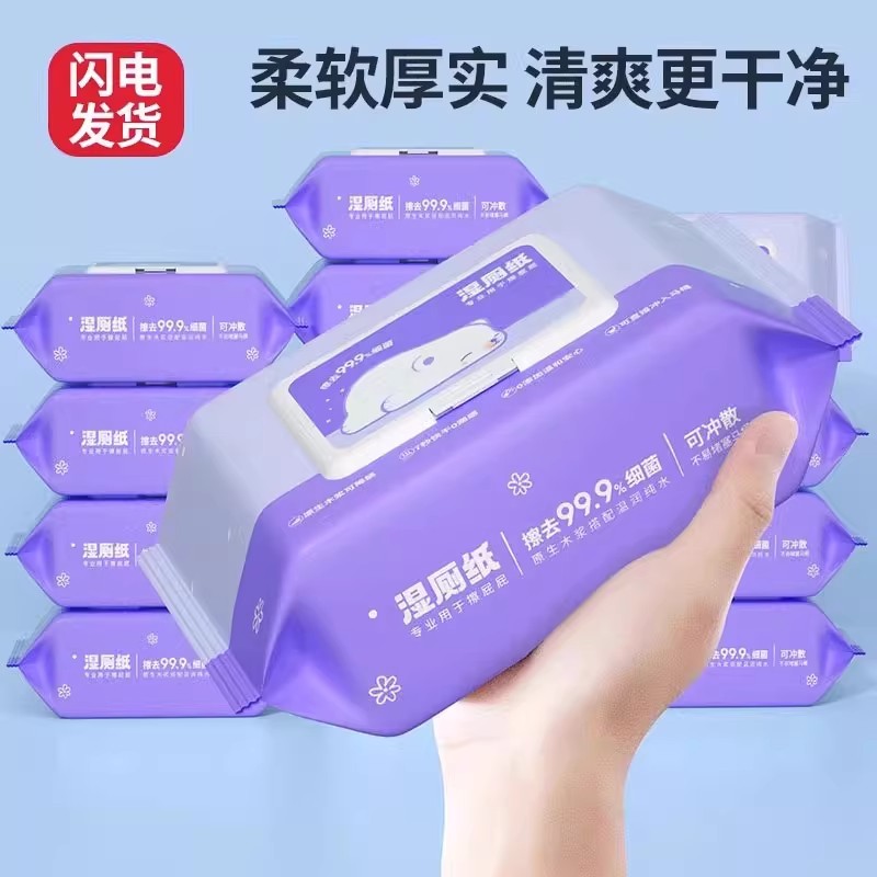 湿厕纸可冲马桶洁厕湿巾私处婴儿用擦屁屁男女士可用湿厕巾