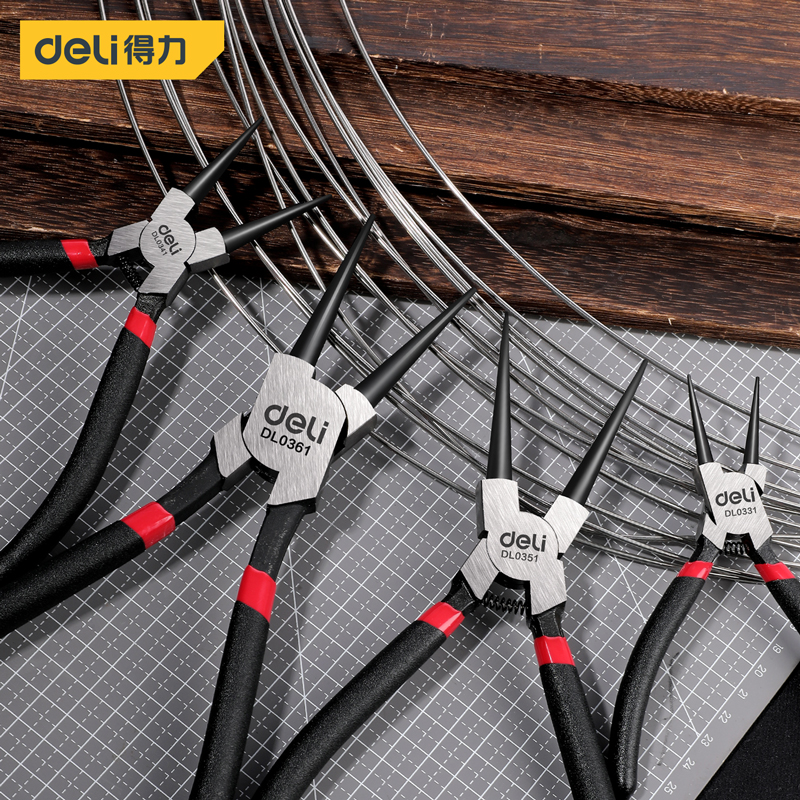 得力卡簧钳内外两用工业级卡环套