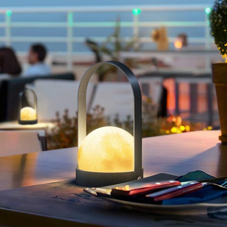 月亮灯户外挂灯庭院灯防水手提灯充电款桌灯花园布置装饰灯露营灯