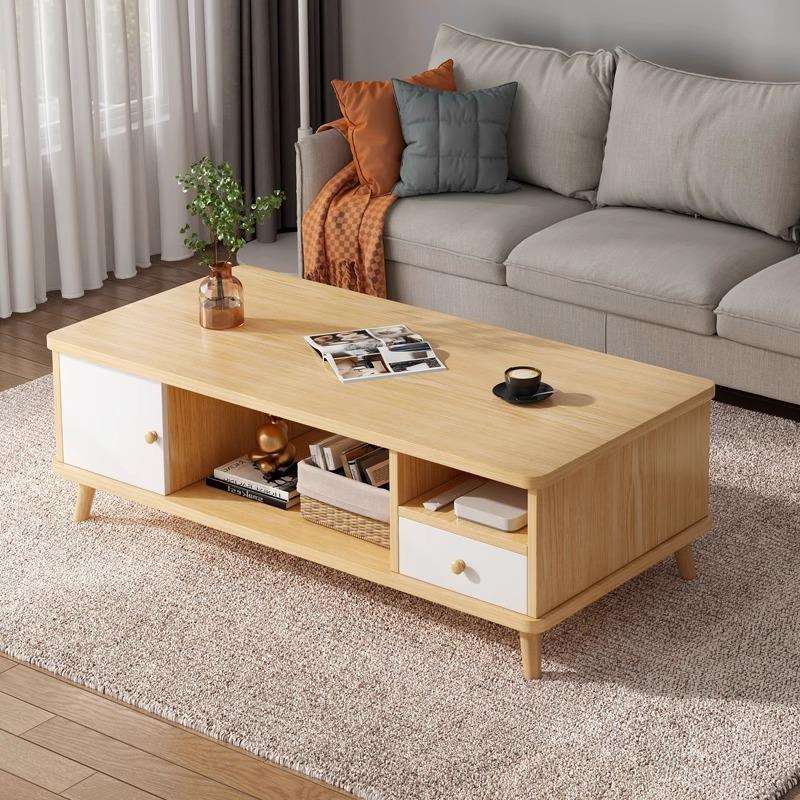 茶几客厅家用简约现代小茶台北欧实木腿出租屋小户型阳台方桌子