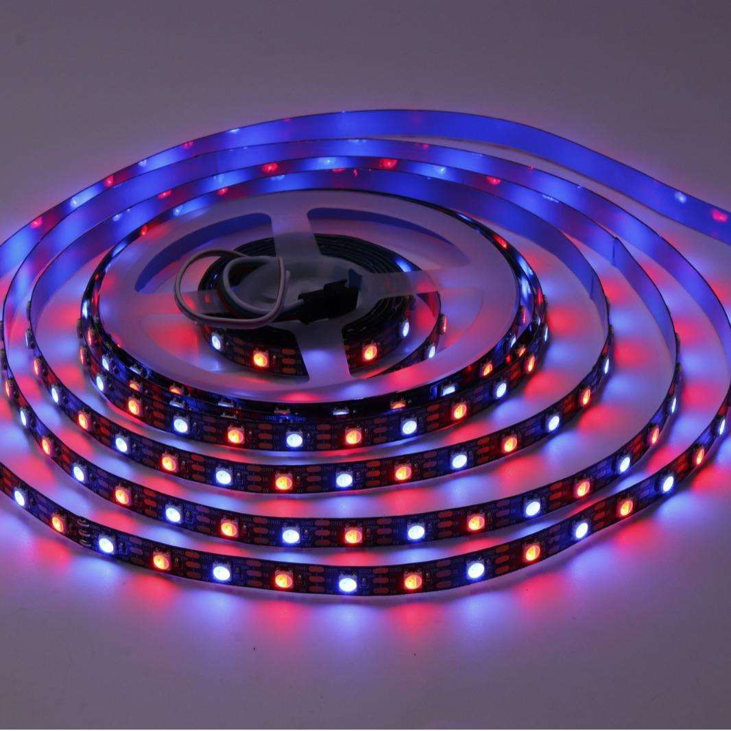 定制5050RGBW四合一幻彩低压5V内置IC编程跑马流水灯带