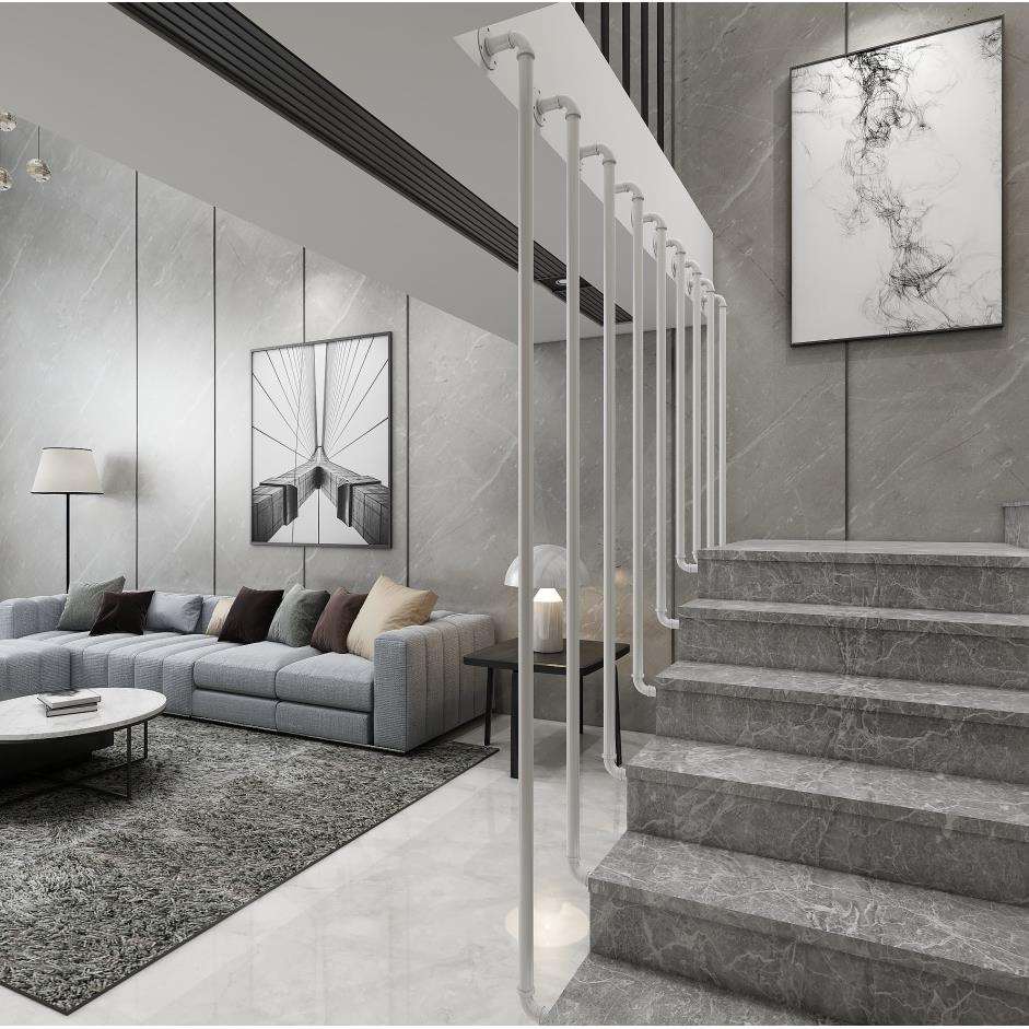 铁艺水管扶手简约楼梯护栏欧式家用复式楼梯围栏别墅室内栏杆