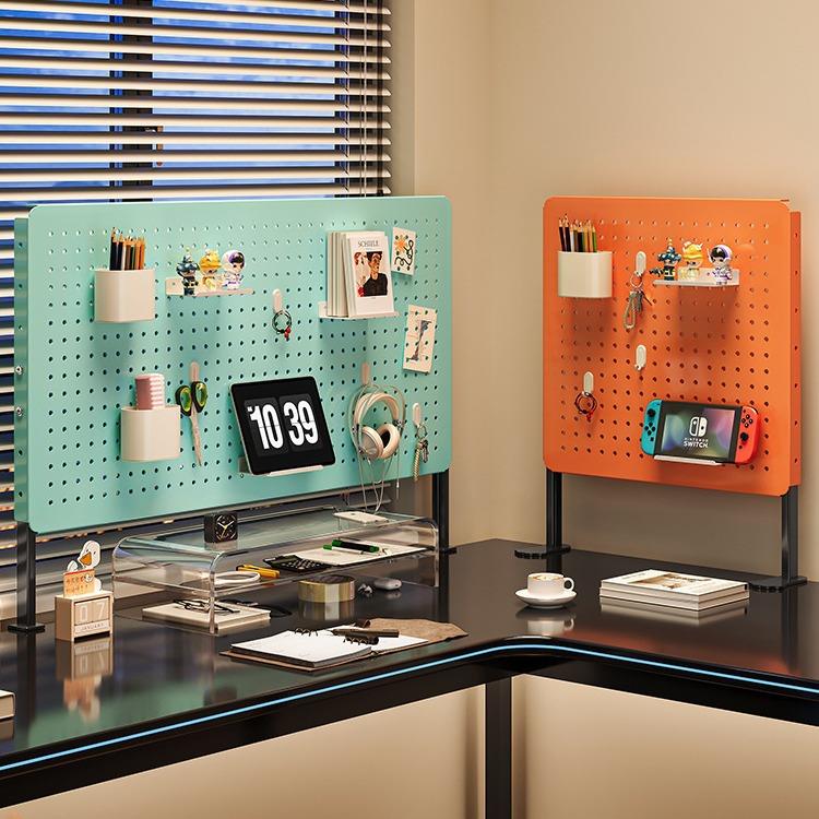 免打孔桌面洞洞板置物架书桌空间利用神器桌上收纳架立式展示架子
