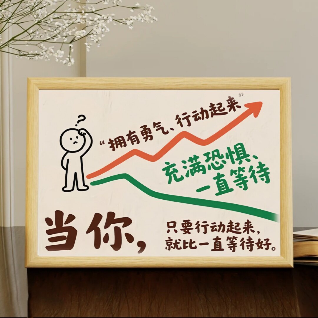 行动起来正能量励志摆件相框