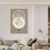 现代轻奢餐厅钟表挂钟客厅2025款 万年历电子钟挂画高级感艺术时钟