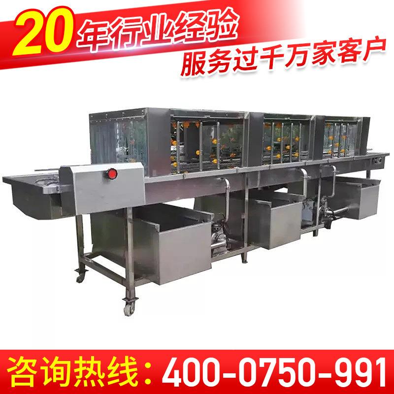 不锈钢厨具除油光蜡清洗机 自动清通过式6抛0度喷淋洗干3厨具清洗