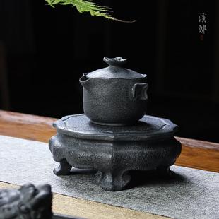 天然乌金石壶垫防烫隔热 云鹤堂 银壶陶壶铁壶电陶炉烧水隔热垫