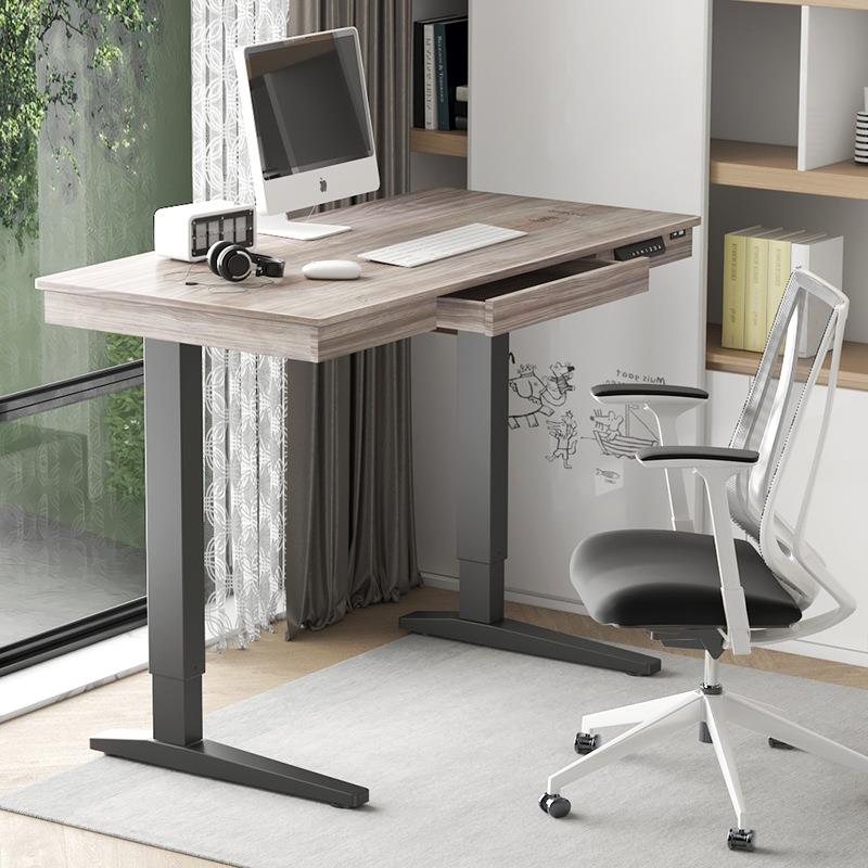 电智能动升桌降桌子多屉功能带抽蓝牙音响音90乐家用电脑桌自动书