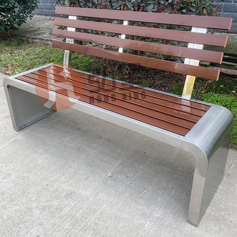 不锈钢公园椅椅户外长凳BXG-KB00长条凳园林室外长广场区小靠背长