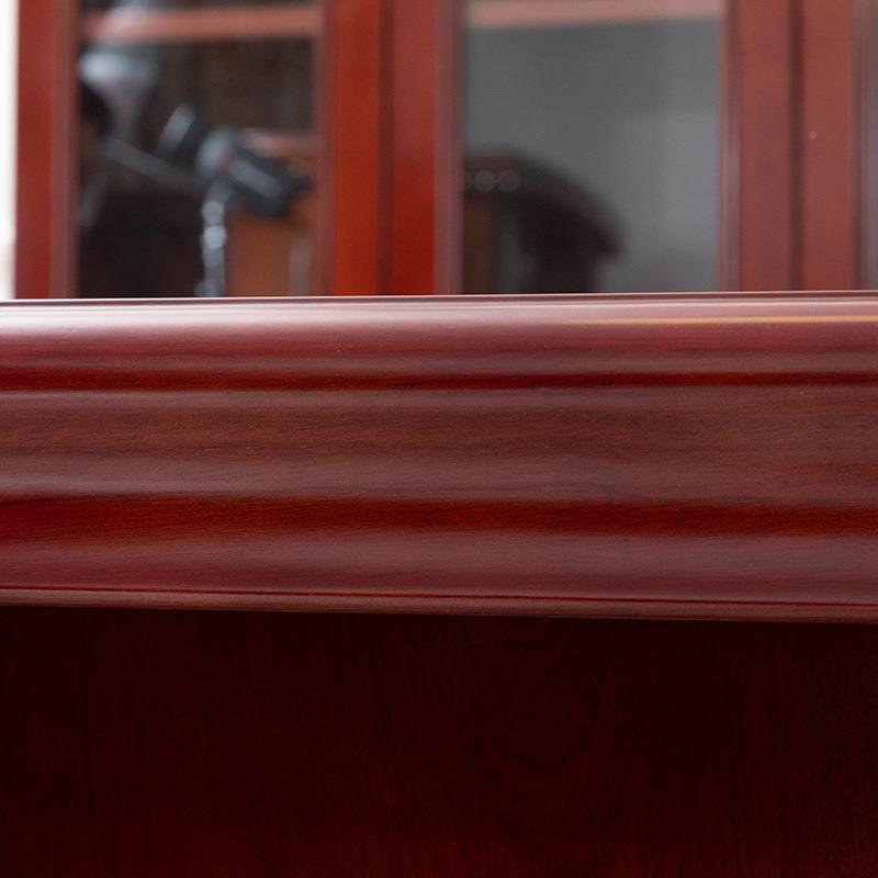 油漆木贴经桌理老总大班台办公室老板校长办公桌子皮老MA37-红板