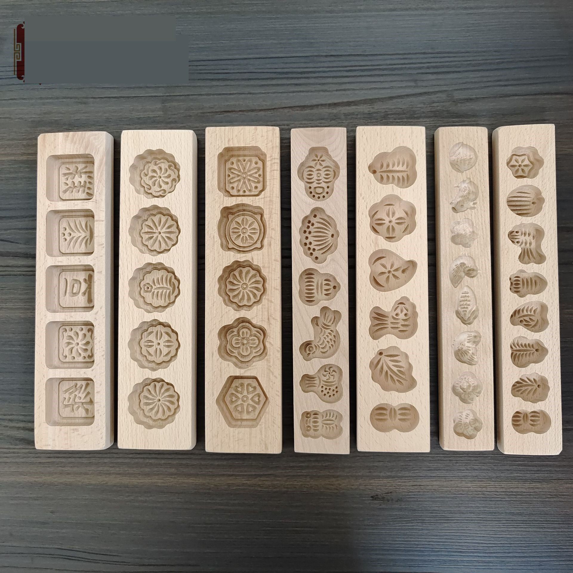 中式绿豆糕点月饼模具花朵和果子桃酥立体木质压花食品级青团艾果