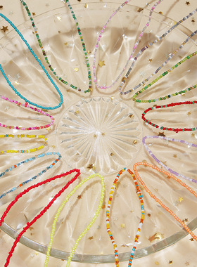 韩版甜美多巴胺小米珠串珠项链