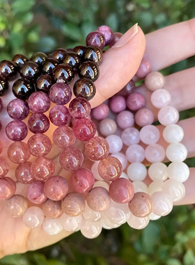 欧美饰品天然石几何串珠手链8mm渐变色弹力手工串珠手链