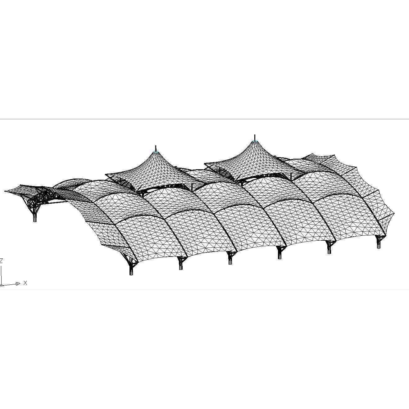 pvdf膜结构工程户外广场景观篷张拉膜结构工程大型超市景观篷