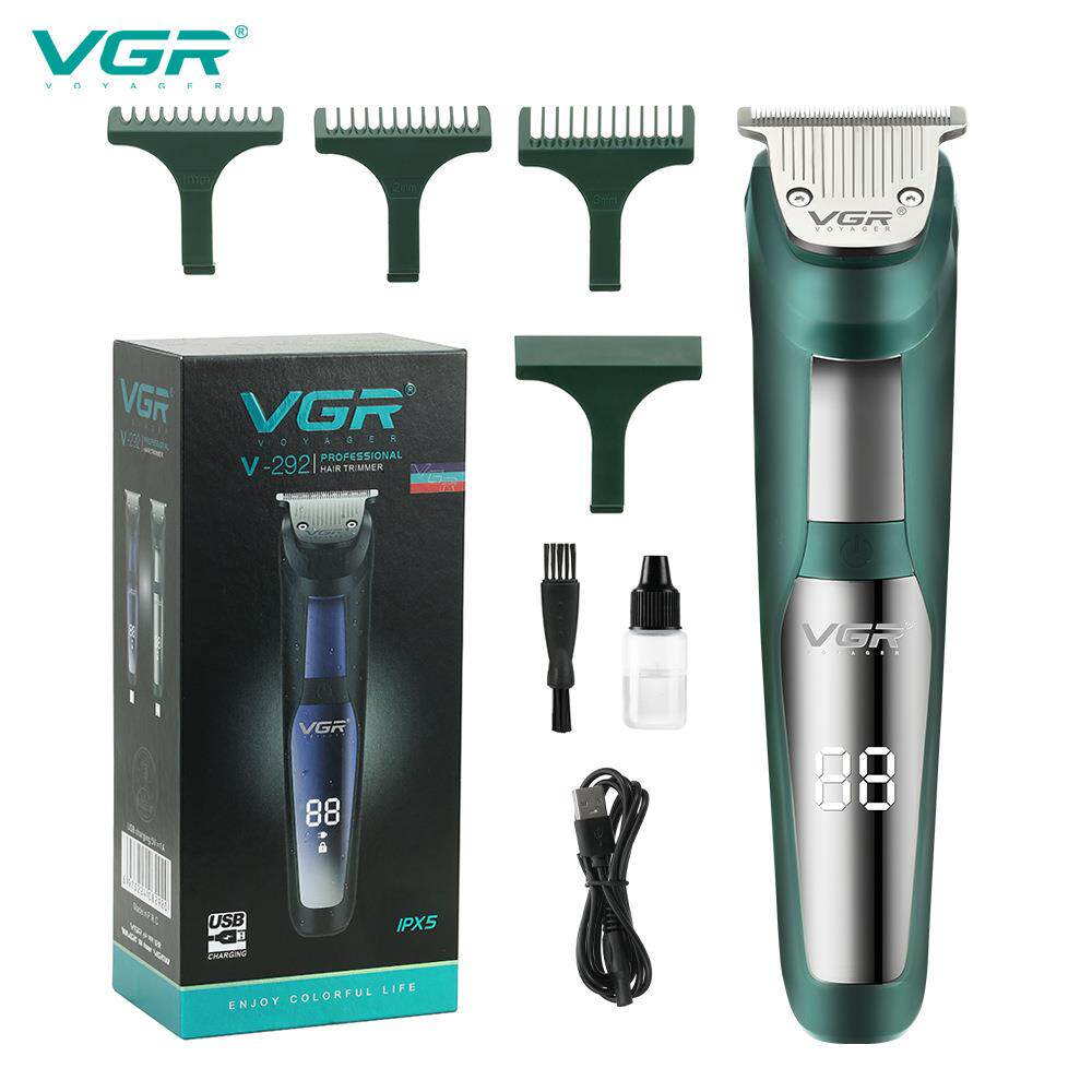 vgr292防水理发器电动LED显示理发工具clipper剃头发雕刻油头推剪