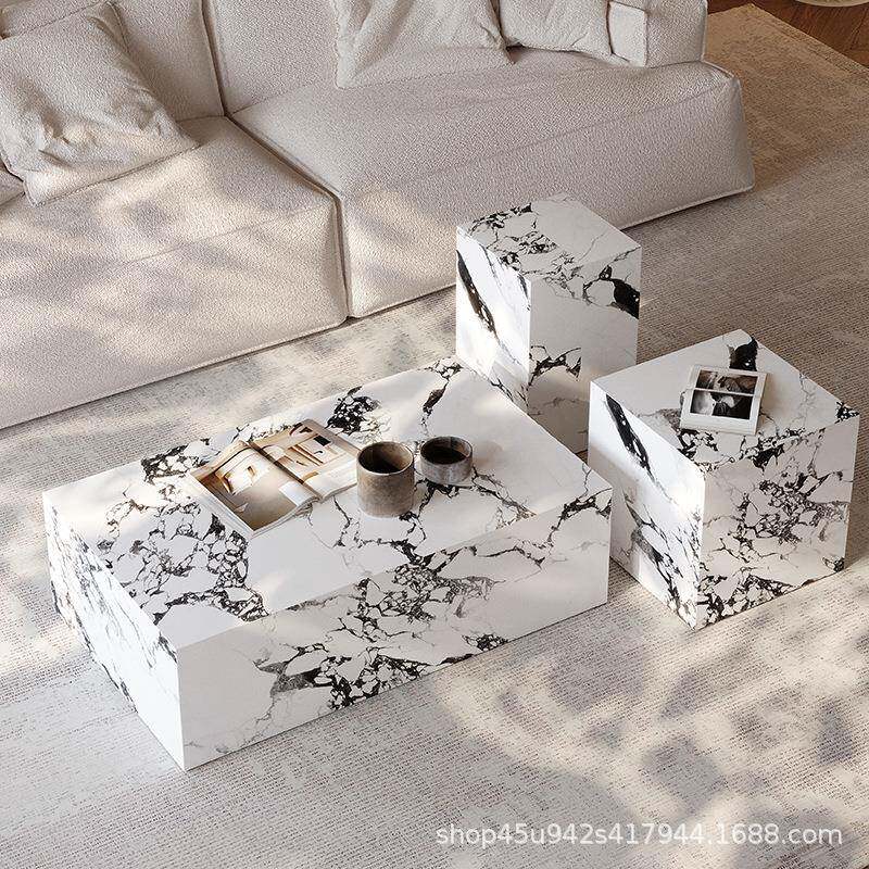茶几岩板茶几客厅家用小户型现代简约设计师岩板长方形网红小茶几