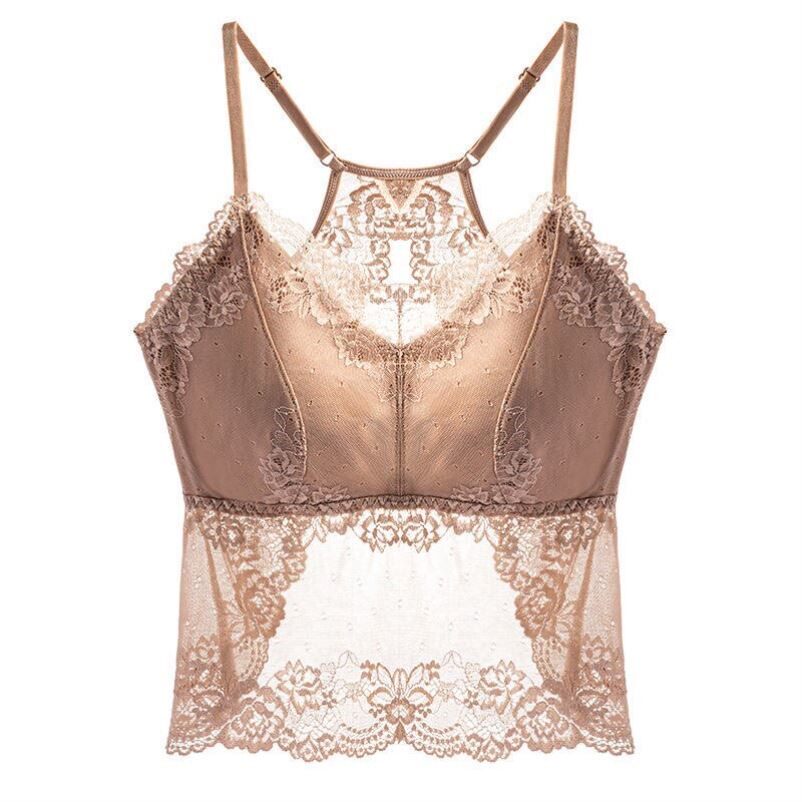 背心长款性感吊带女外穿无钢圈蕾丝防走光裹胸美背打底抹胸上衣