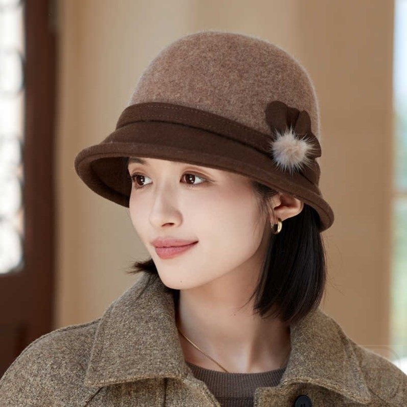 羊毛呢渔夫帽子女秋冬天保暖优雅英伦复古盆帽礼帽气质百搭韩版潮,服饰配件/皮带/帽子/围巾,帽子,淘宝优惠券,粉丝福利购,淘宝优惠卷