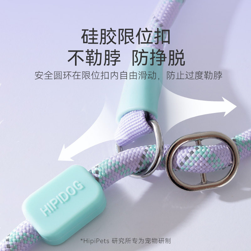 狗狗外出遛狗绳清新撞色舒适握感P绳防爆冲小型犬泰迪宠物牵引绳