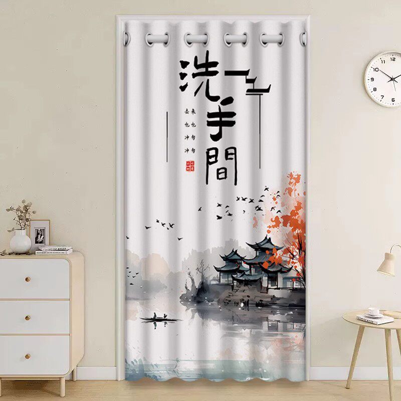卫生间专用门帘高级感厕所图片