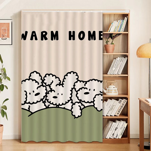 卡通书柜防尘帘柜子遮挡帘