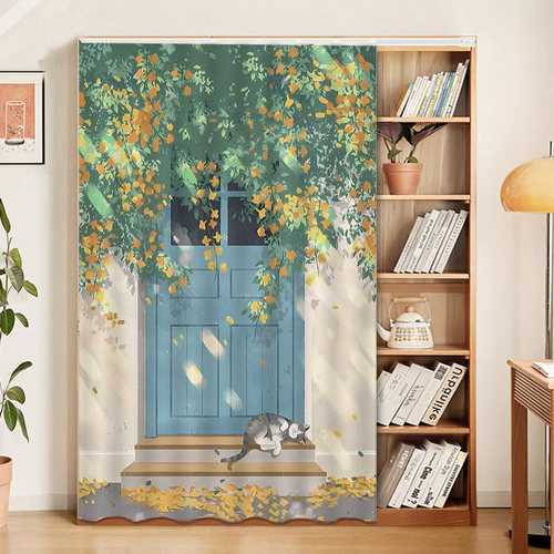 卡通书柜防尘帘柜子遮挡帘