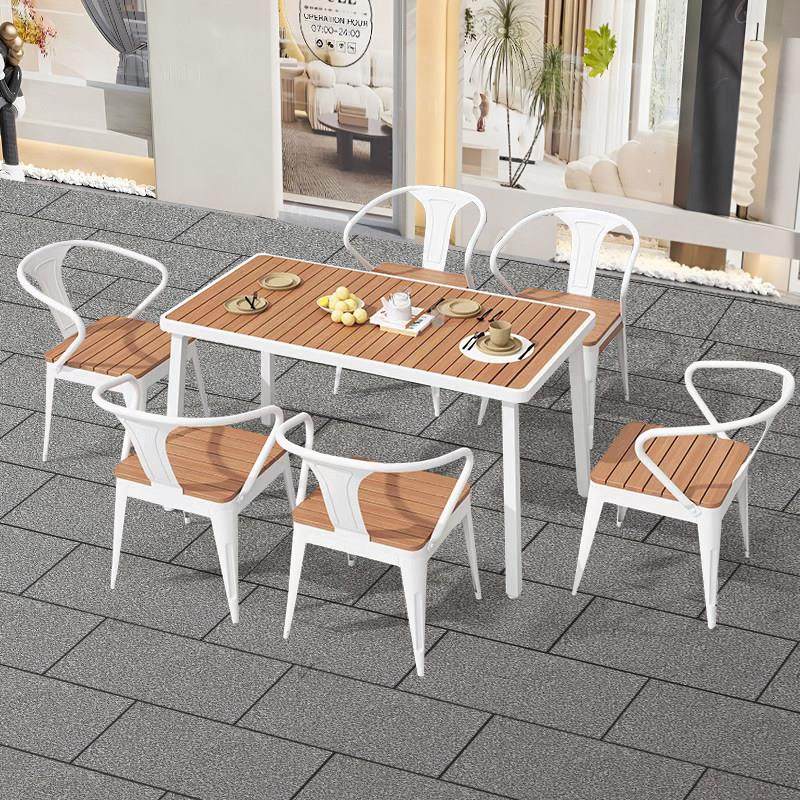别墅户外庭院桌椅室外防水防晒餐桌阳台露天铁艺塑木烧烤桌椅组合,住宅家具,桌椅套件,淘宝优惠券,粉丝福利购,淘宝优惠卷
