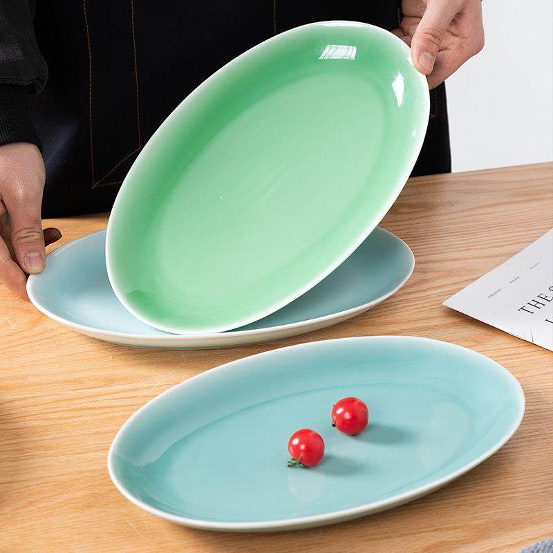 龙泉青瓷官方 鱼盘家用蒸鱼盘碟子创意中式高温陶瓷盘子酒店餐具,餐饮具,盘,淘宝优惠券,粉丝福利购,淘宝优惠卷