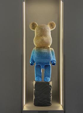 网红电镀新款大熊暴力熊卡通大摆件客厅雕塑落地式装饰摆台底座