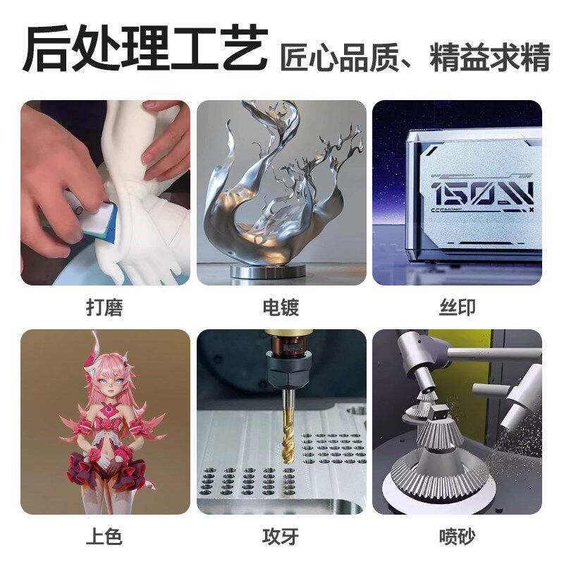 工业级3D打印模型定制CNC加工喷漆丝印手板打样批量复模金属建模图片